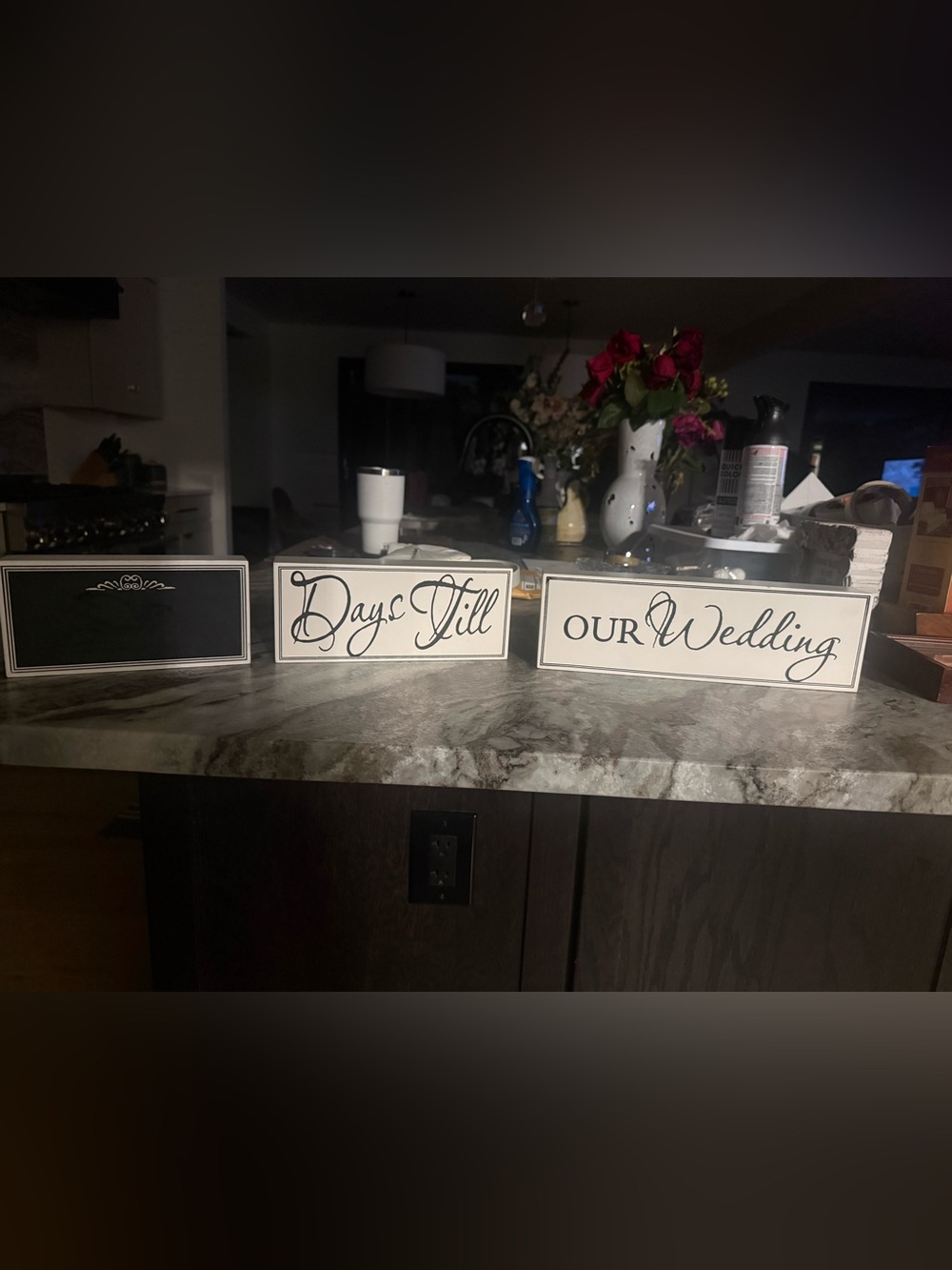 Rustic Wedding Decor Chalk Board Cute Countdown Days Till Our Wedding